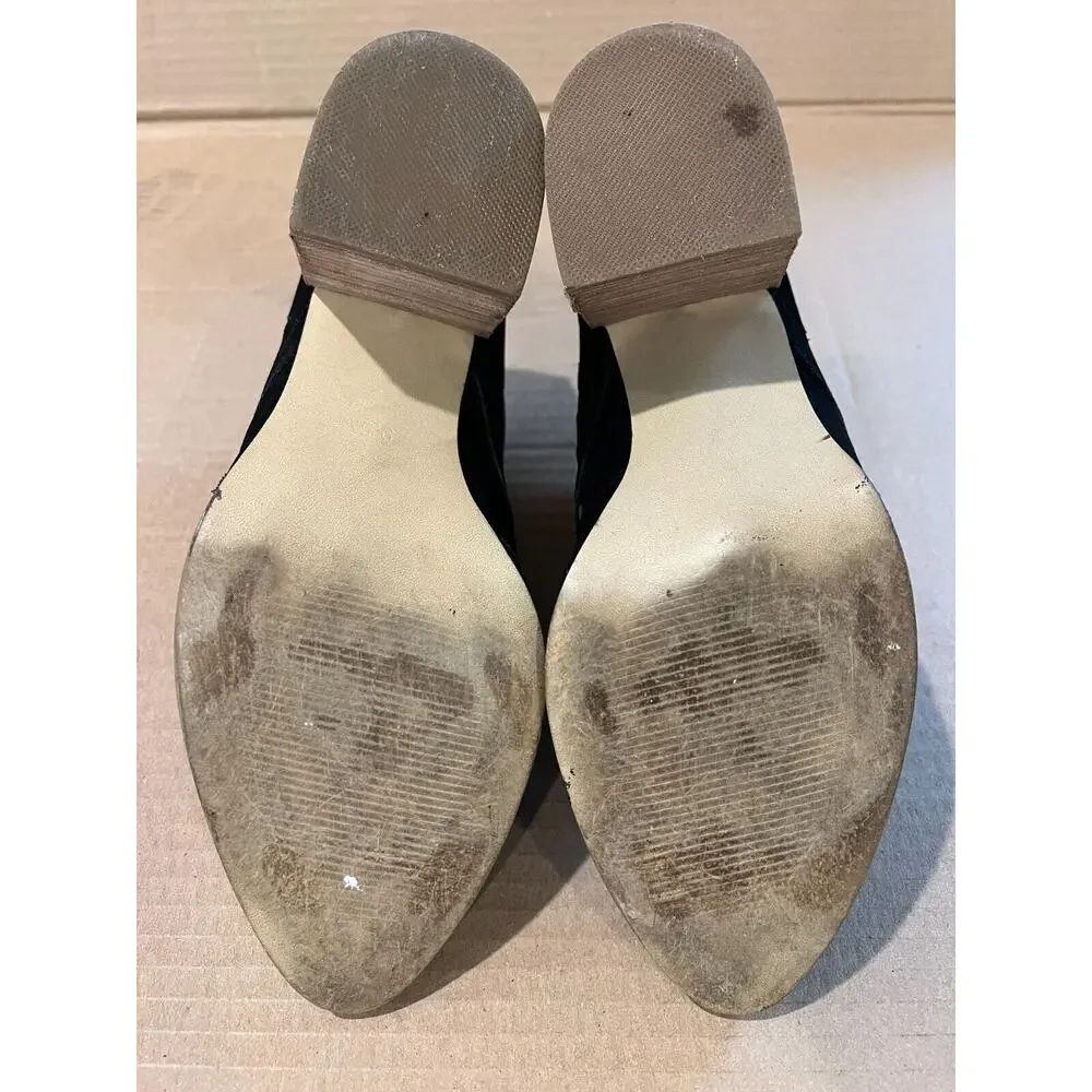 Steve Madden Jarlyn Cutout Suede Leather Booties Womens 9.5M Block Heel Black